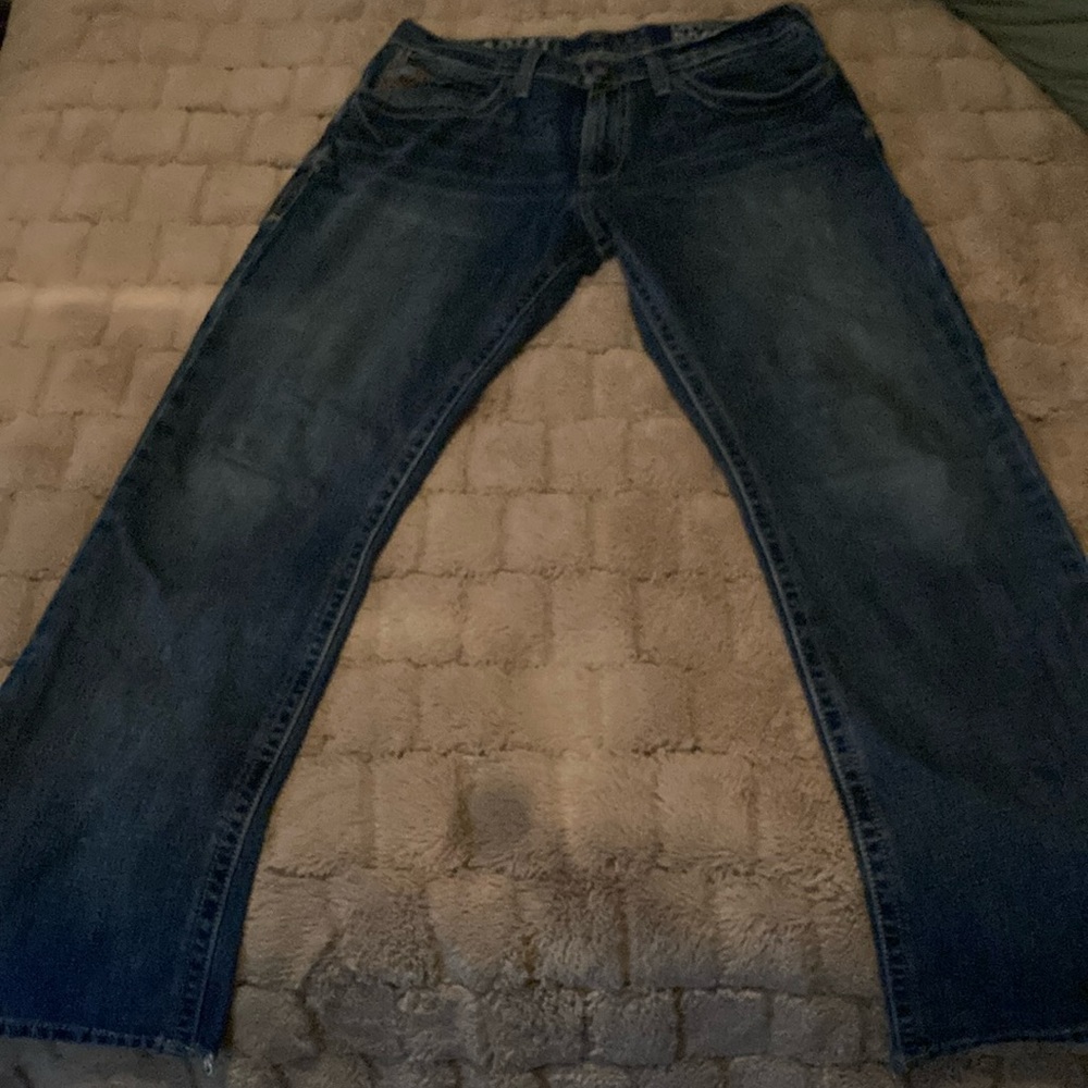 Ariat thick demin rebar low rise boot  jeans Waist 35 length 34 like new
